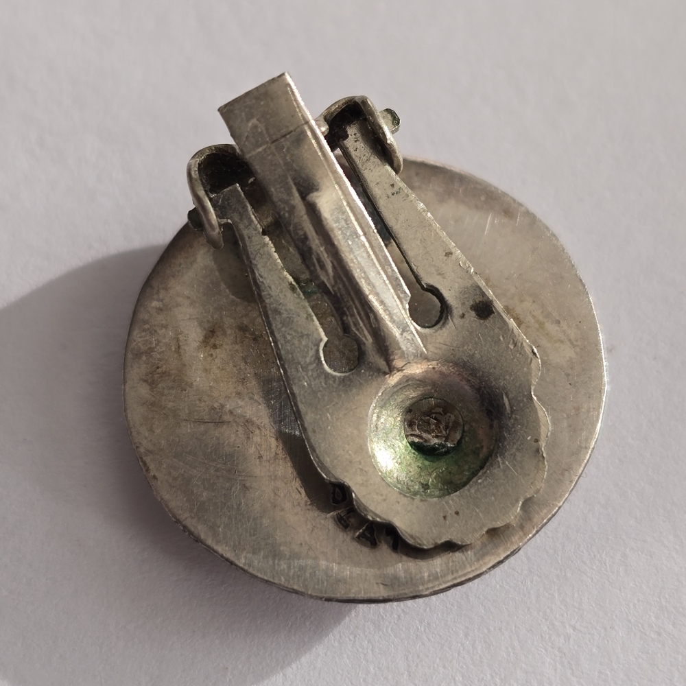 Vintage Mexico Plata clip earring single ONE aztec sun sol celestial - Picture 11 of 14
